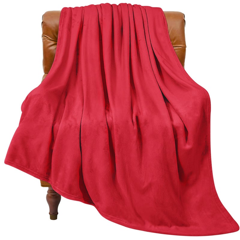 BEDELITE Fleece Blanket Red Throw Blanket for Couch & Bed, Luxury Plush Cozy Fuzzy Blanket 50" x 60", Super Soft Warm Lightweight Throw Blanket for Travel Camping - Image 1